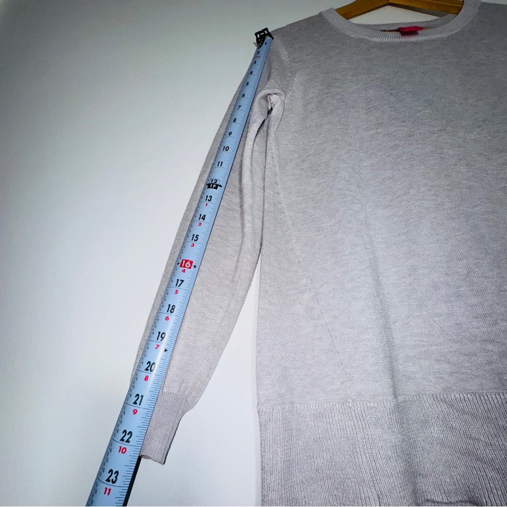 Catherine Malandrino gray bow back sweater long sleeve‎ soft knit size small - Picture 7 of 8